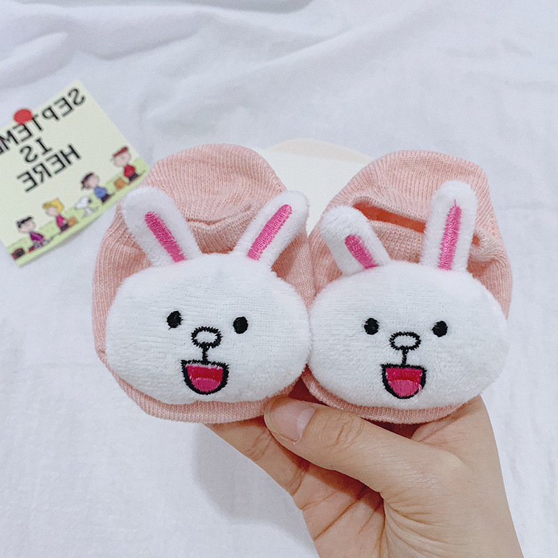 INS Popular Baby Floor Socks Glue Dispensing Non-Slip Three-Dimensional Cartoon Doll Invisible Socks Baby Air Conditioning Socks Wholesale