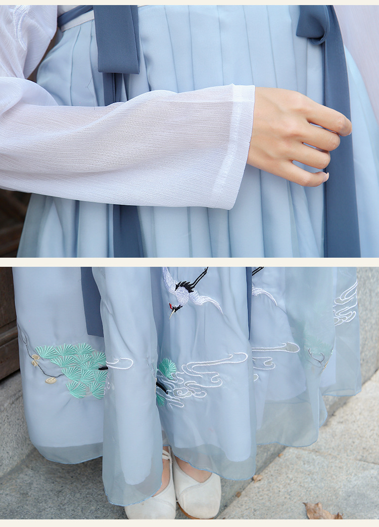 逍遥客原创汉服女成人古装中国风改良超仙汉元素对襟刺绣齐胸襦裙