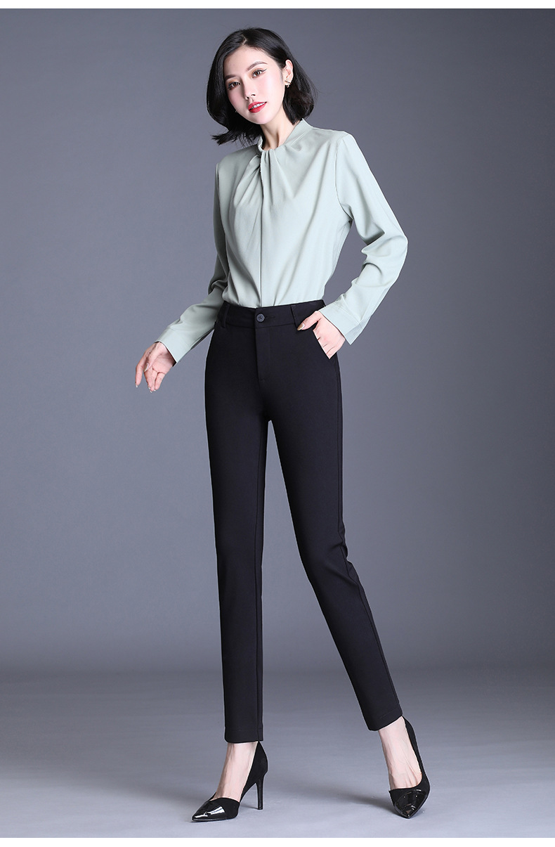 小脚裤女裤显瘦紧身西装春秋季休闲高腰长裤纯色ol通勤职业铅笔裤