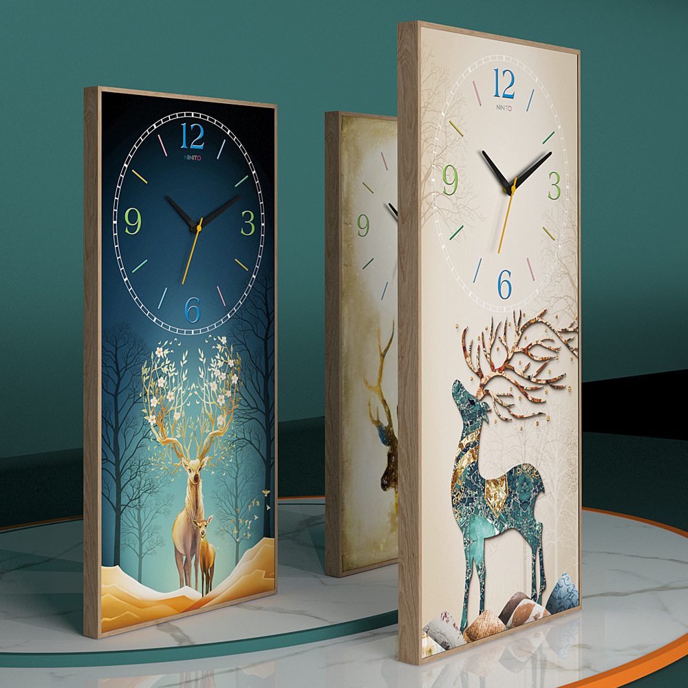北欧装饰画挂钟客厅现代简约大气创意挂表个性静音ins网红时钟
