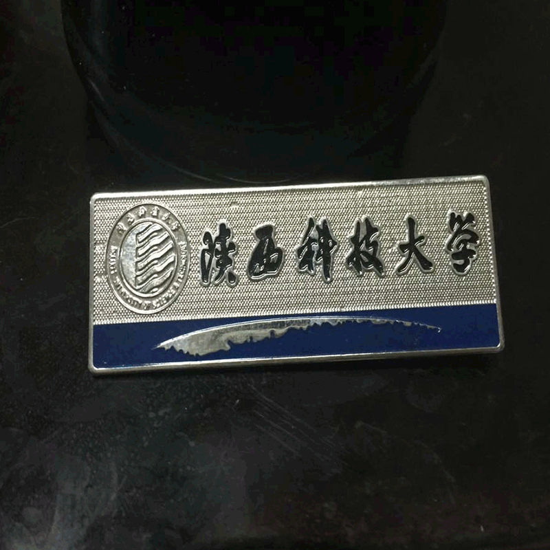 厂家定制湖南理工大学金属胸牌校牌小学金属胸牌校牌定制