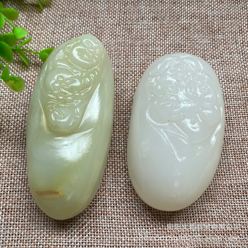 阿富汗玉手把件白玉青玉地摊货源10元模式会销礼品健身把玩件