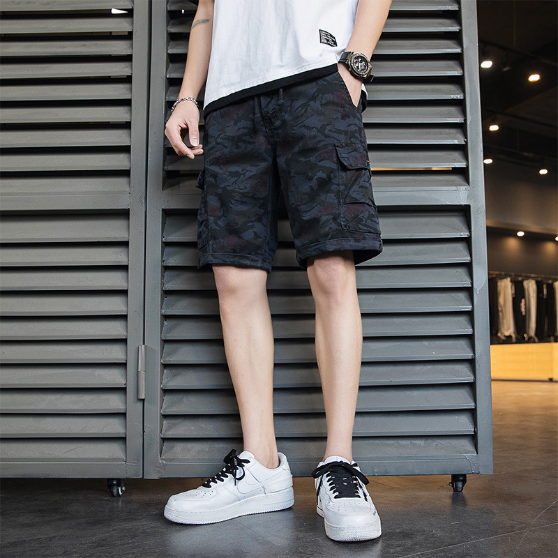 New Men's Shorts Camouflage Middle Pants Workwear Pants Casual Men's Trousers Fashion Trendy Brand Summer Hong Kong Style Loose Pants