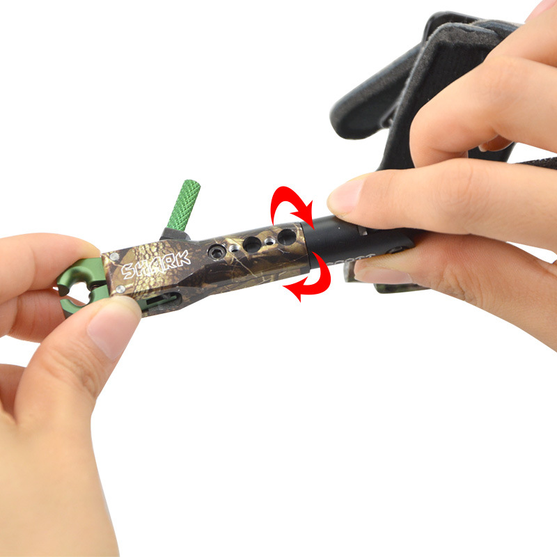 腕式撒放器 斯科特鲨鱼迷彩黑色撒放器 复合钳式牛皮腕带撒放