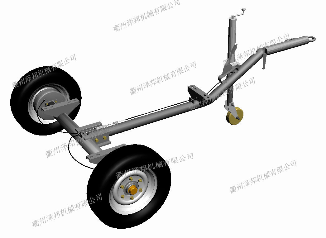 两轮双关节拖车轴带扭力减震 发电机挂车带刹车车桥总成后桥定制