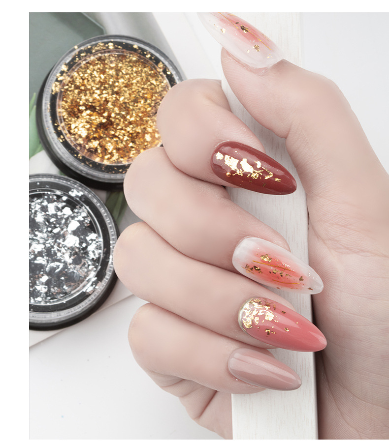 维品蔻美甲锡箔纸片新款光疗指甲油胶装饰品贴片日系网红金银箔纸