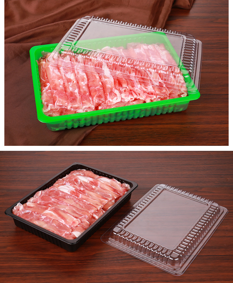 一次性羊肉卷包装盒肉片保鲜冷冻500g透明带盖牛肉卷羊肉卷盒