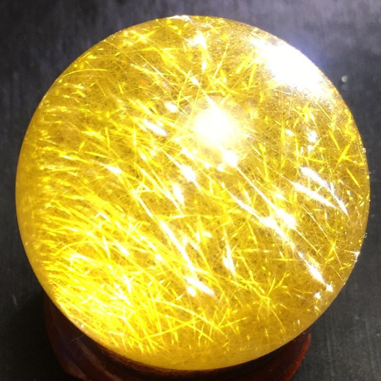 30--35mm天然金发晶水晶景球 金发晶水晶球风水摆件