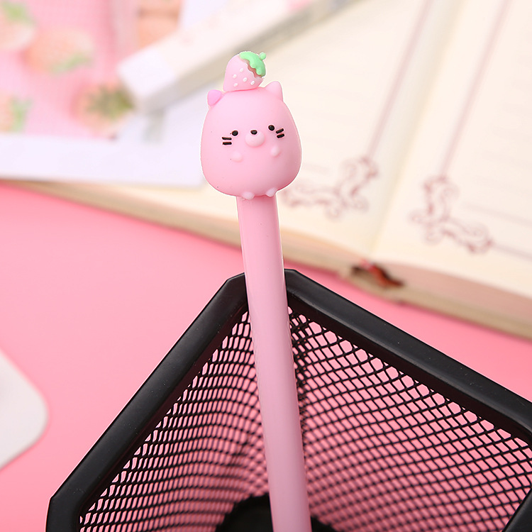 Cartoon Animal Fruit Gel Pen Creative Student Exam Ball Pen Cute Office Stationery Signature Pen Factory Wholesale