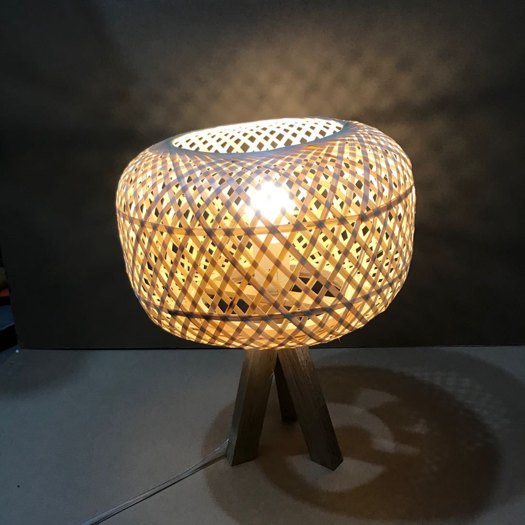 田园复古竹编吊灯日式茶室吊灯定制餐厅火锅店竹篾灯笼小台灯