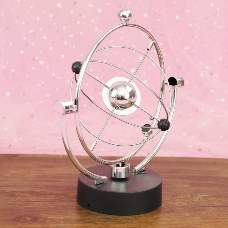 usb电池天体轨道永动仪磁性摇摆 宇宙星球动态艺术工艺礼品摆件