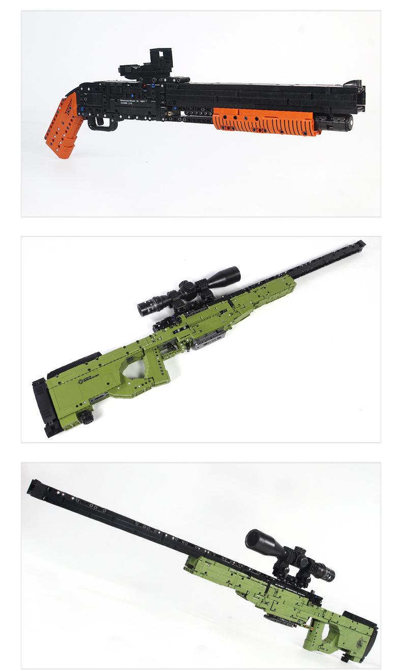 星堡兼容乐高积木枪awm狙击可发射成年高难度巨大型拼装玩具男孩
