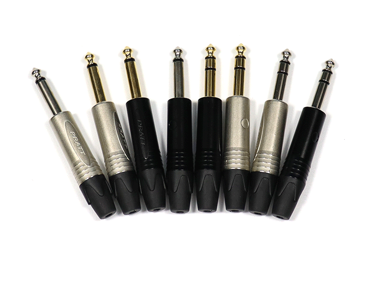 pratt 6.35大二芯插头麦克风接头话筒功放调音台插头6.5大三芯