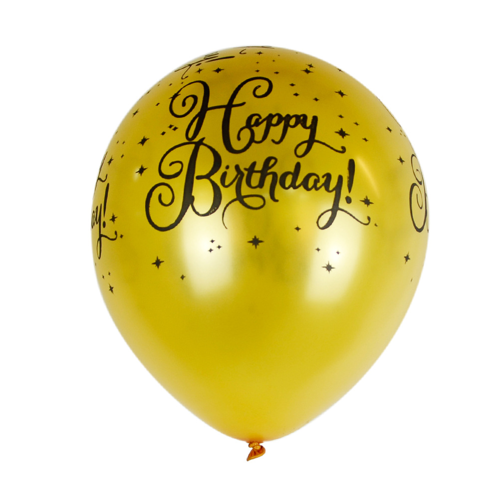 欧美热卖12寸英文生日快乐乳胶气球生日现场布置气球派对用品批发