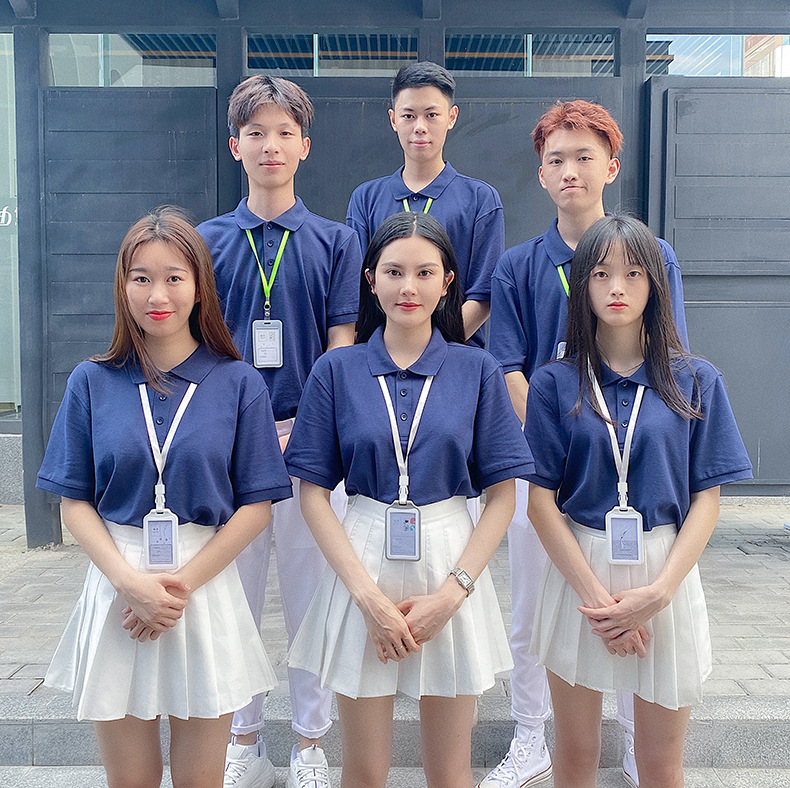 纯色polo衫 公司商务团建服定制印logo文化衫 纯棉修身休闲情侣装