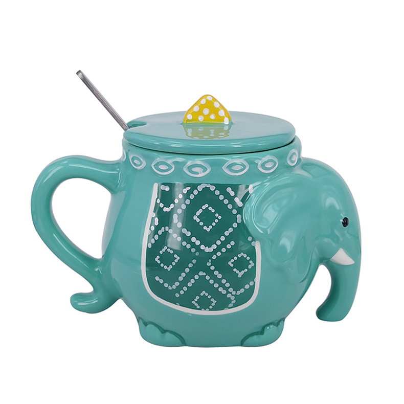 时尚可爱大象3d杯diy立体异型手工彩色陶瓷水杯节日纪念品喝水杯