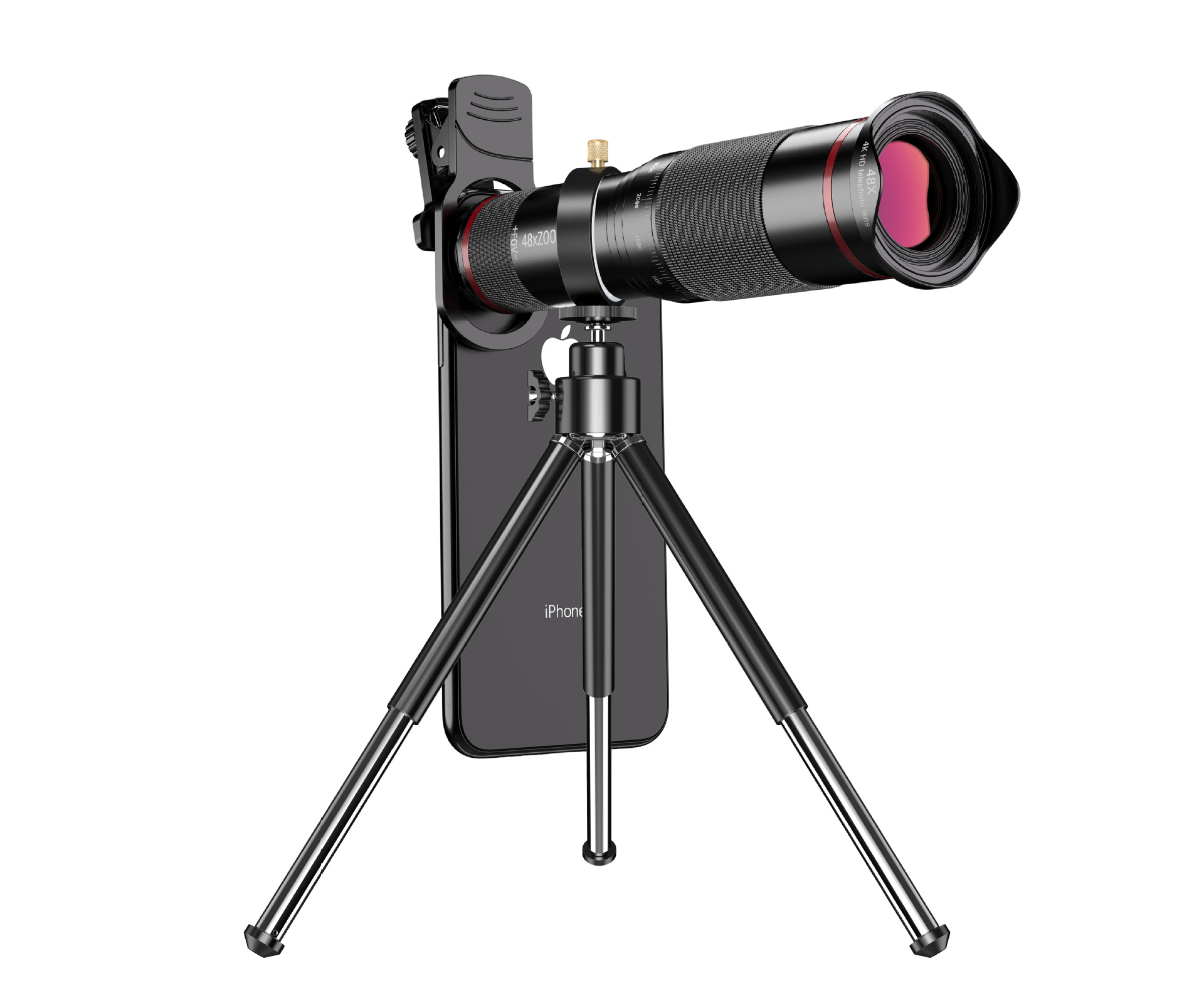 跨境48倍手机望远镜配金属夹双调焦远程拍照高清外置摄像头-阿里巴巴