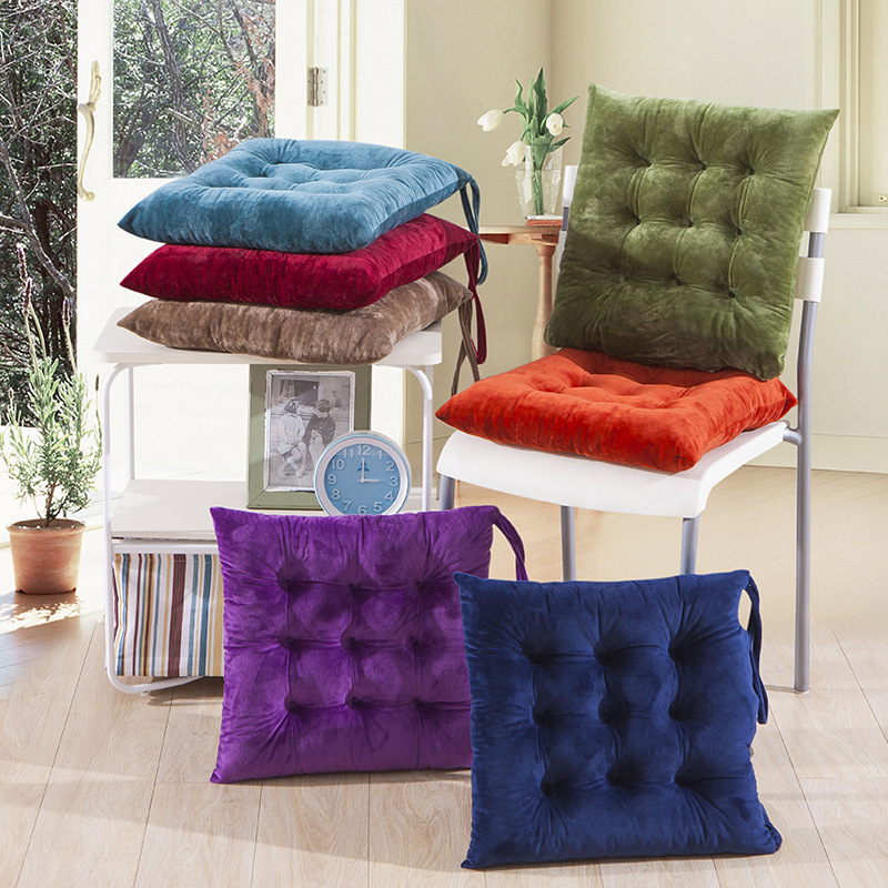 Crystal Velvet Seat Cushion Solid Color Office Computer Chair Seat Cushion Chair Cushion Thickened Sofa Cushion Factory Wholesale Winter