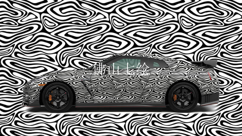 汽车车厂谍照斑马纹黑白格车贴膜伪装者车身贴膜涂鸦谍照改色膜