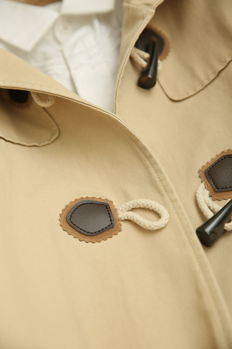 zoj日系学院风牛角扣风衣女外套新款服装2020秋装女一件代发女装