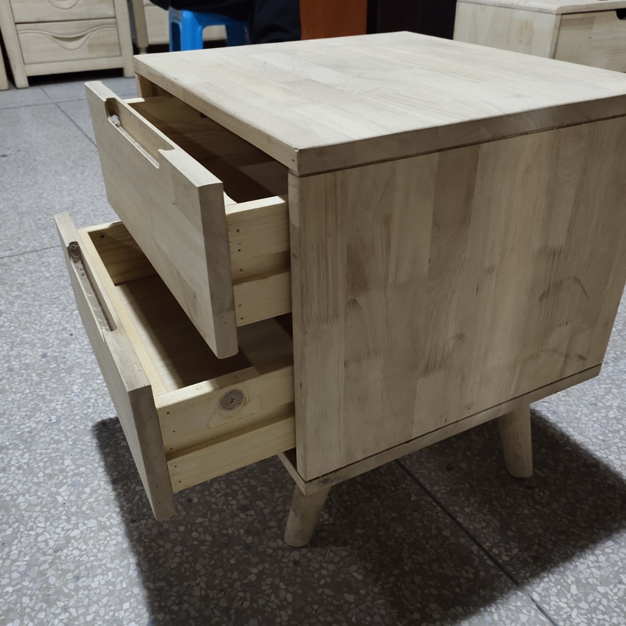 厂家直销北欧床头柜白茬现代床头柜白坯家具床头柜简约床头柜白胚