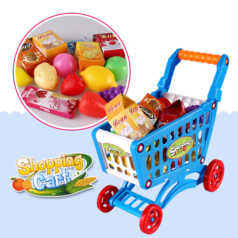 迷你购物车玩具儿童小小推车宝宝切水果超市手推车小孩过家家厨房