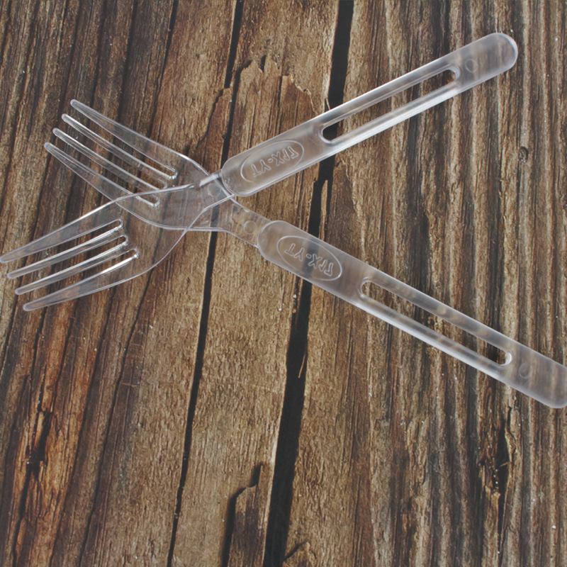 一次性蛋糕勺子叉勺一次性蛋糕塑料勺二叉聚苯乙烯餐具勺