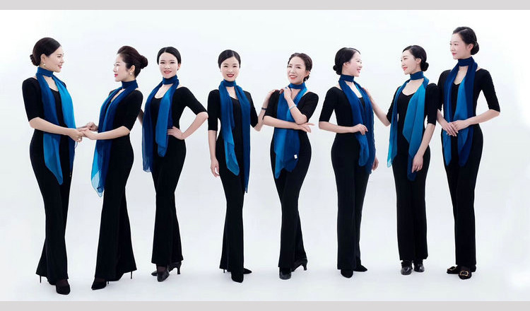 形体丝巾长款礼仪训练优雅培训模特走秀成人形态舞蹈渐变纱巾围巾