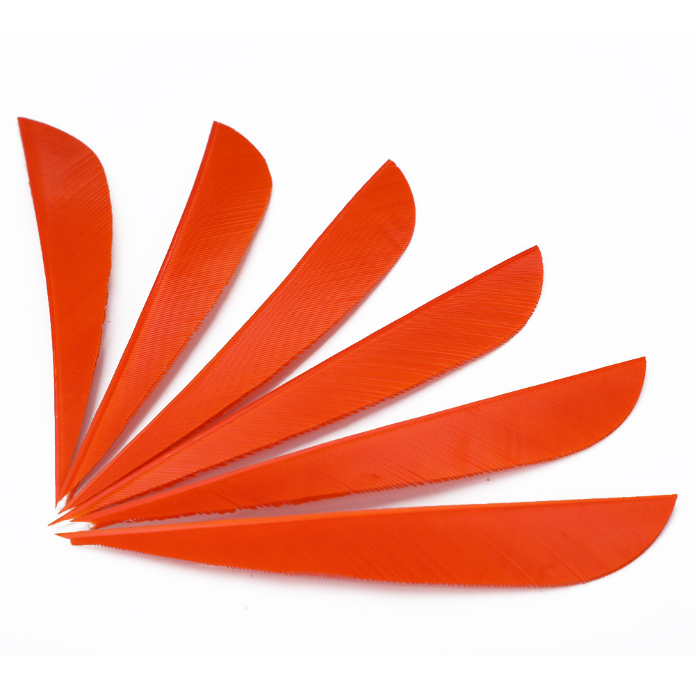 火鸡箭羽4寸水滴真羽刀翎羽毛纯色水滴梭形箭羽箭支diy配件