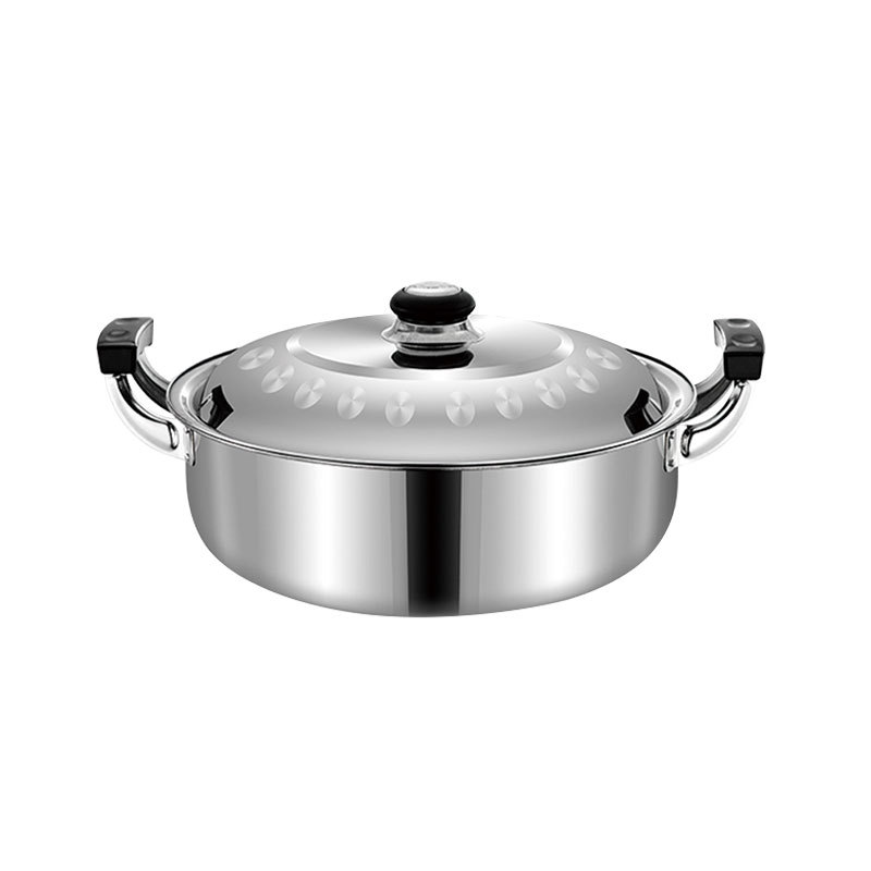 宏利加厚不锈钢鸳鸯锅电磁炉专用锅多功能料理锅清汤锅火锅家用