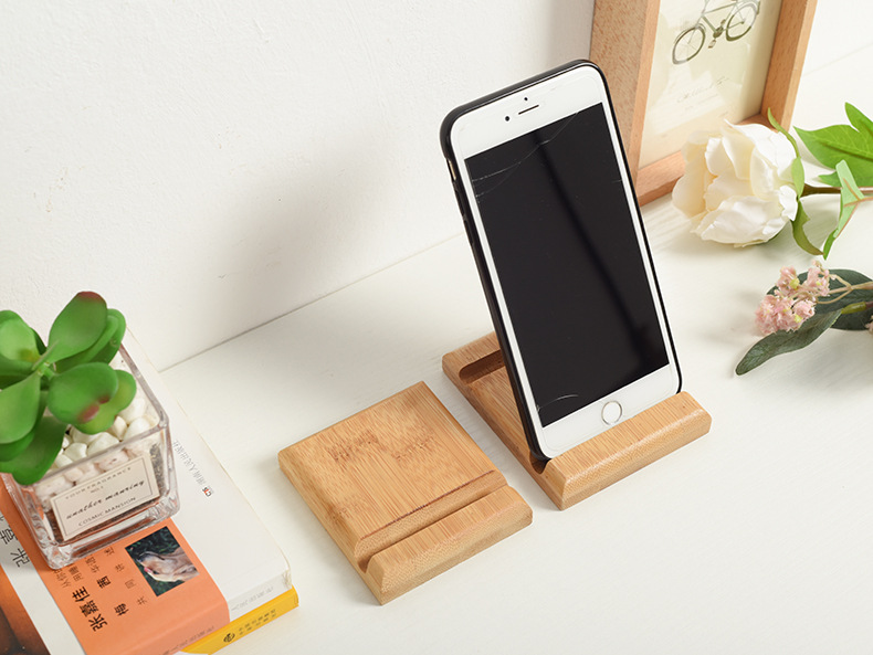 新款木质手机支架定制平板电脑支架木质懒人手机底座支架实木木架