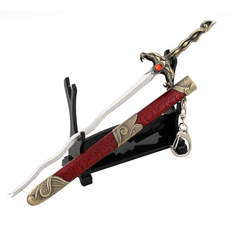 碧血剑影视周边五毒教金蛇剑武器模型全金属工艺拼摆件