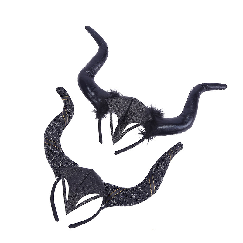 万圣创意恶魔牛角服饰装扮节日装饰道具商场场景服装头饰发箍头套