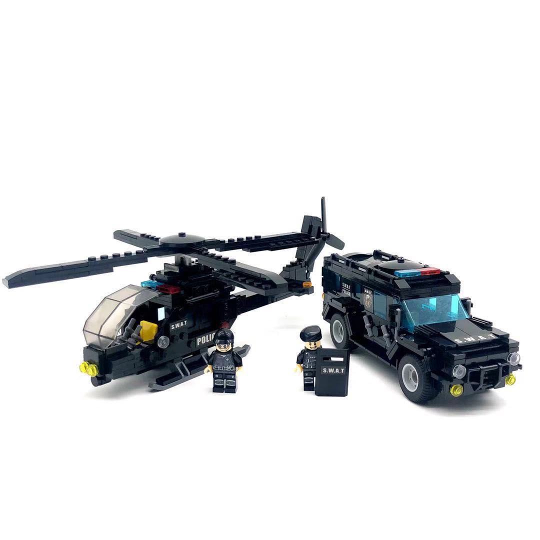 潮宝特警系列6957积木城市警察兼容乐高积木警车袋装儿童玩具代发