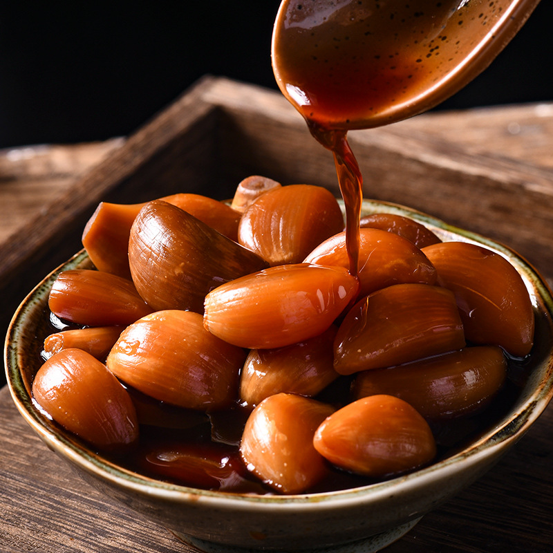 酱泡蒜头粒自制腌泡大蒜咸菜酱菜下饭菜广西农家手工腌制泡菜大蒜