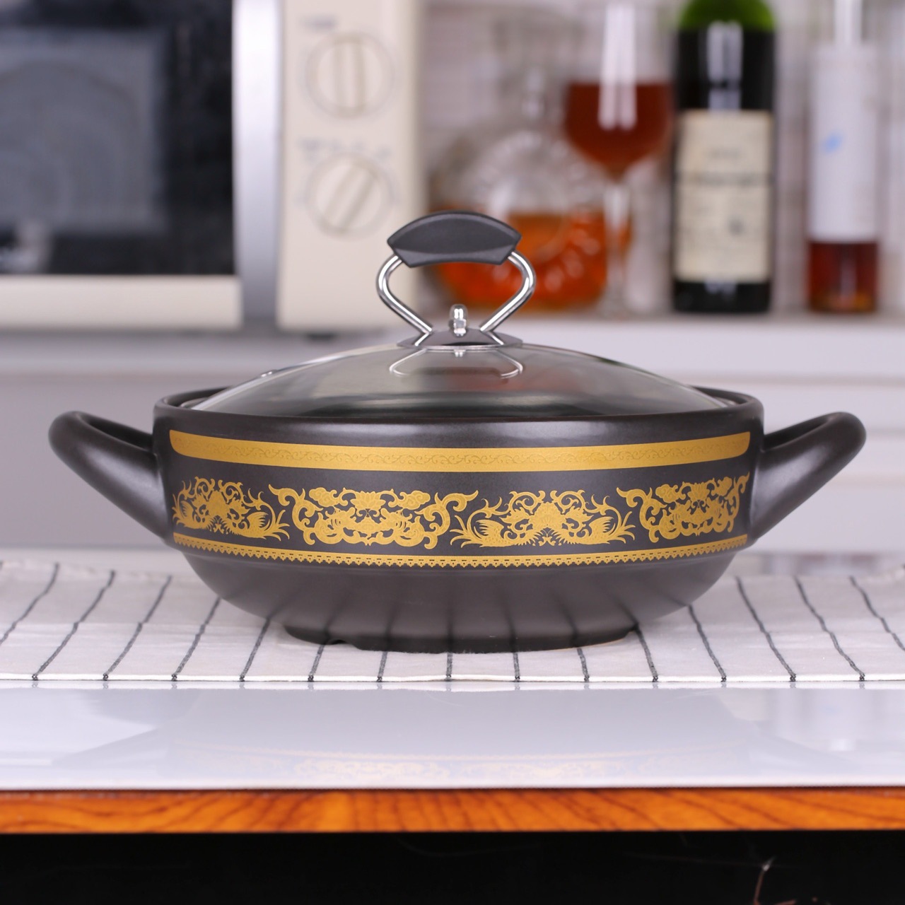 景德镇陶瓷煲砂锅金边干锅煲汤焖排骨煲仔饭炒煮好方便玻璃盖耐热