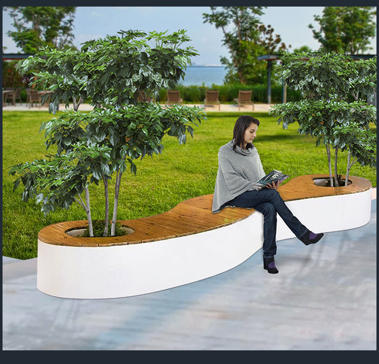 玻璃钢树池座椅电影院商场休闲园林地产景观美陈户外坐凳定制