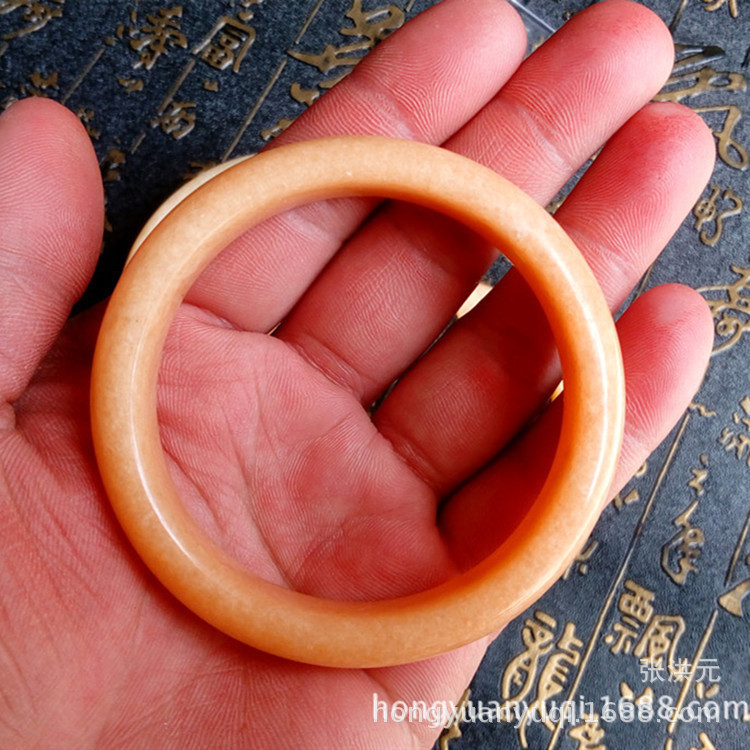 厂家批发晚霞红玉石手镯米黄玉女式玉镯子跑江湖地摊玉器货源批发