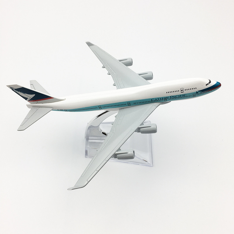 16cm国泰航空飞机模型客机合金实心摆件波音747送礼佳品 厂家直销
