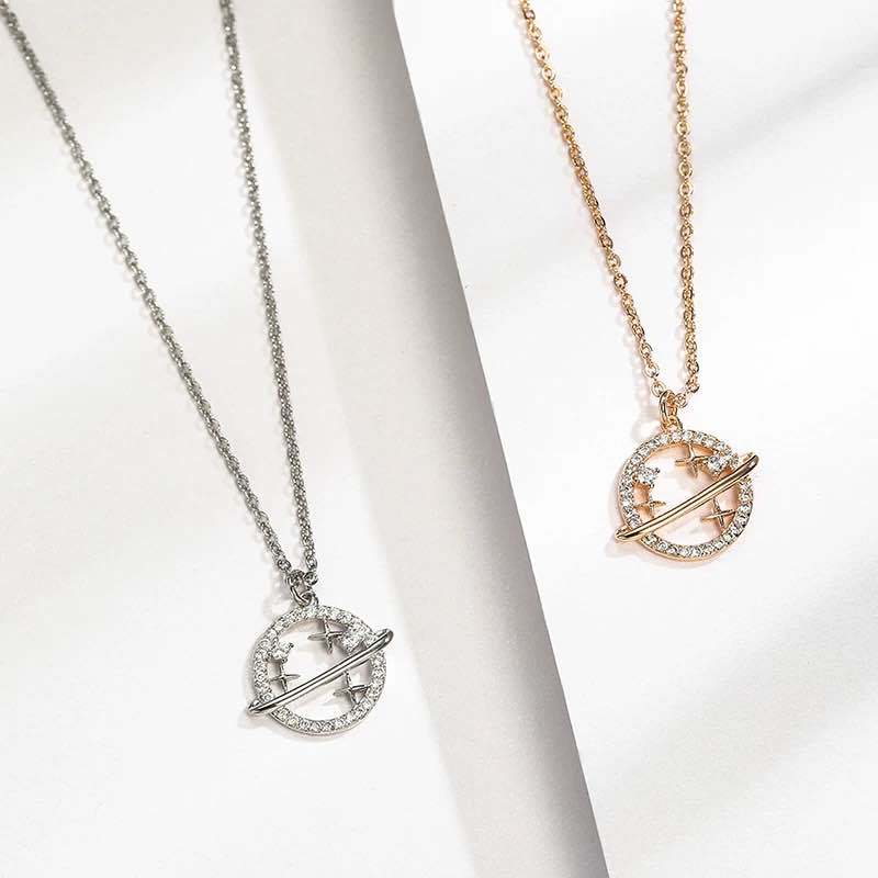 新加坡chomel项链银饰星球小众品牌高端宇宙星月锁骨链短款批发