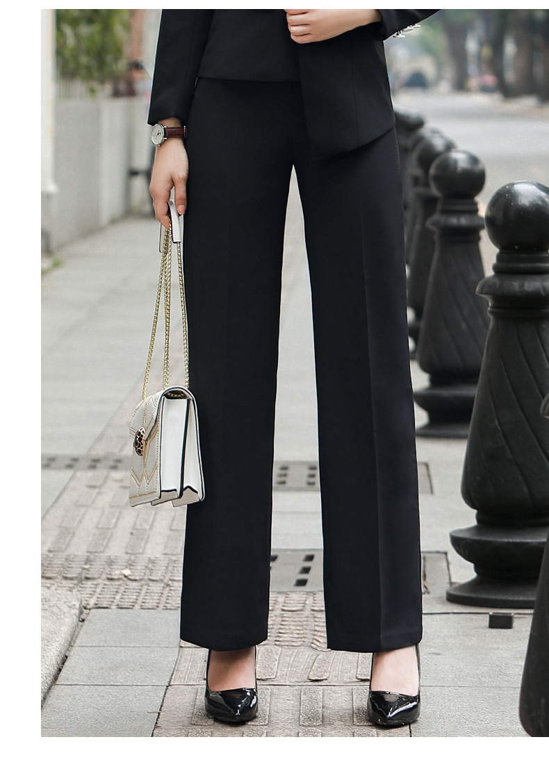 女士阔腿裤职业装正装裤工作裤子修身大脚裤黑色长裤工装裤西装裤