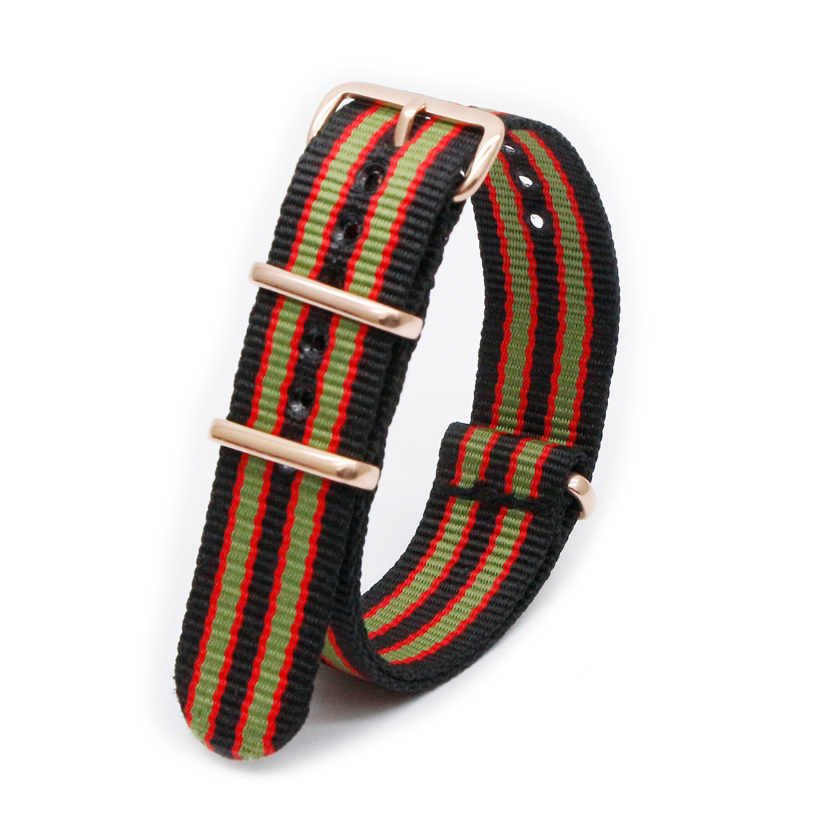 亚马逊热卖 nato北约尼龙表带编织帆布防水钢环手表带18 20 22 24