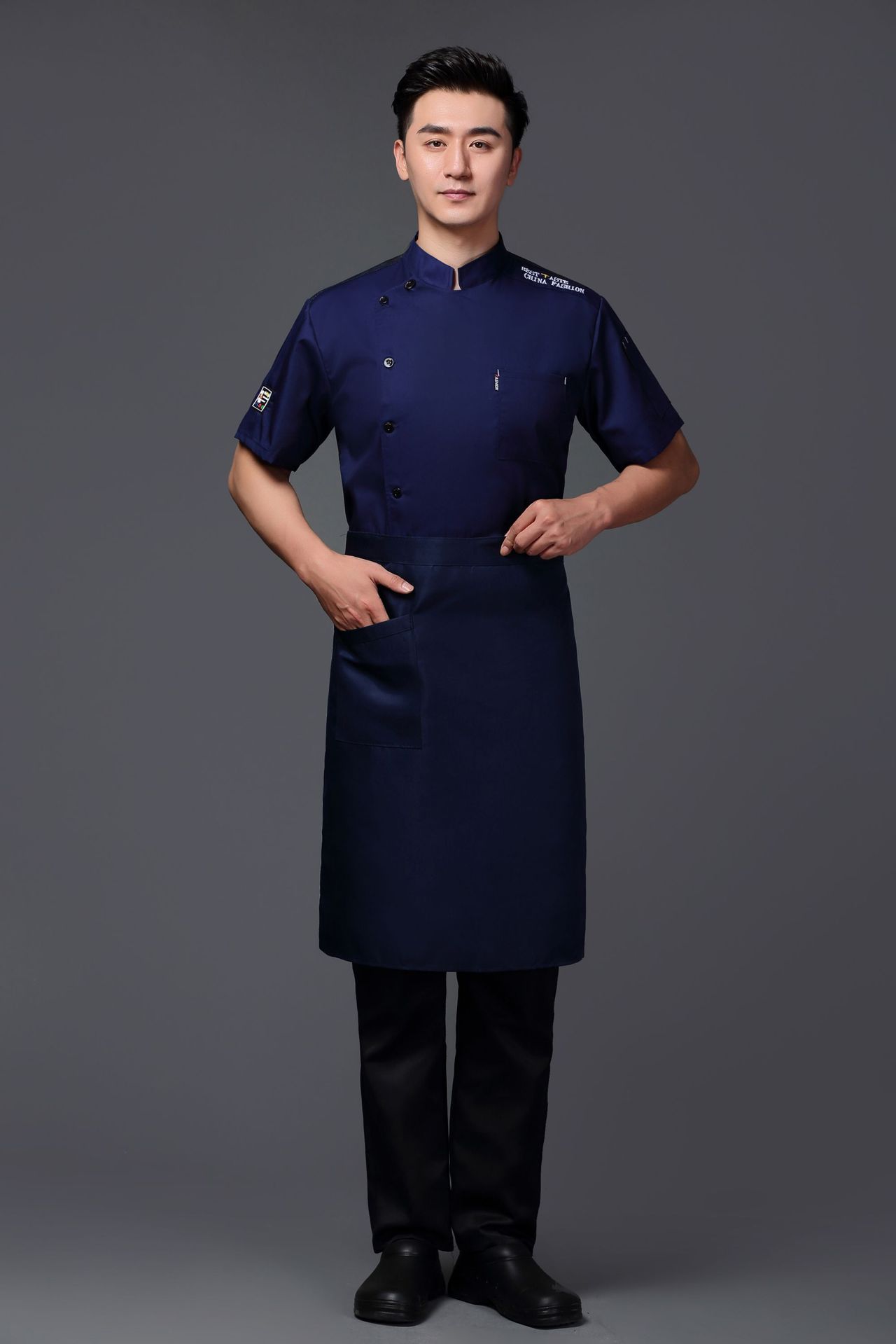 围裙厨师配套围裙半截餐饮厨房厨师后厨大厨围腰工作服半身男女