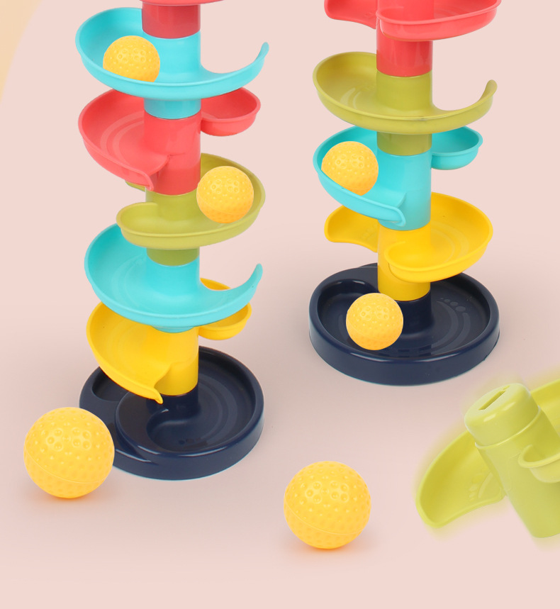 抖音儿童转转乐轨道球滚滚球滑梯婴儿叠叠乐宝宝趣味益智玩具1-3