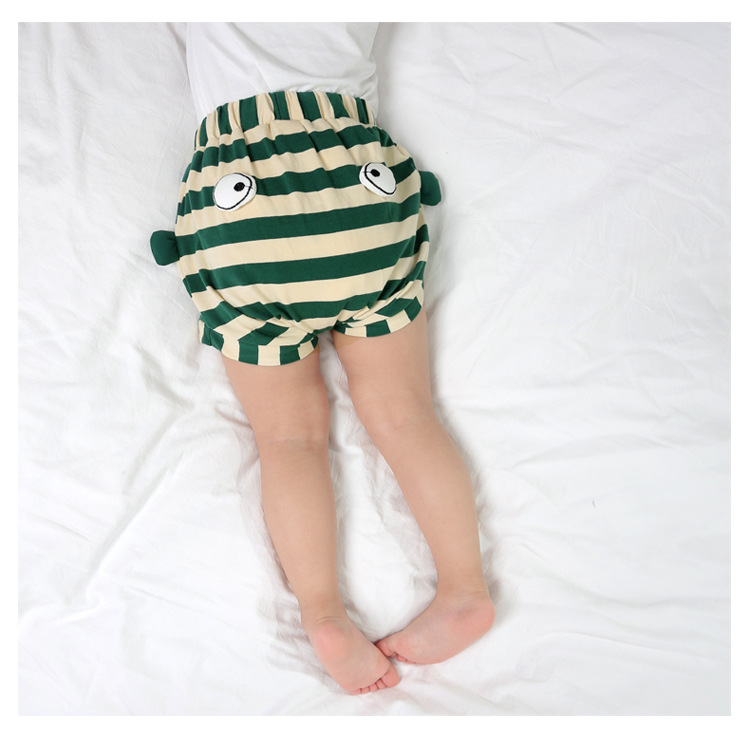 夏季儿童短裤韩版婴儿裤子夏装新款宝宝卡通条纹pp裤包臀裤