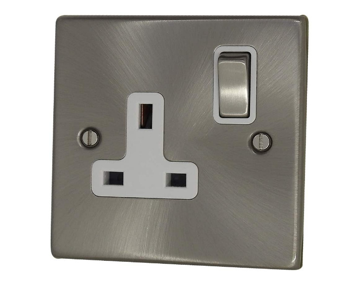 英式英规英标插座bs插座 13a single pole socket 不锈钢炫拉丝