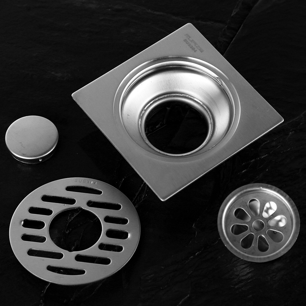 304不锈钢地漏雨防臭防堵洗衣机接头卫生间下水道盖淋浴房两用