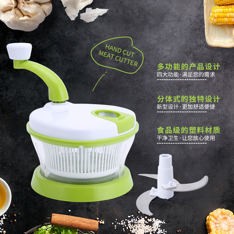 Multi-Function Hand Meat Grinder Vegetable-Cutting Machine Vegetable Cracker Household Manual Kitchen Chopper Food Cooking Machine