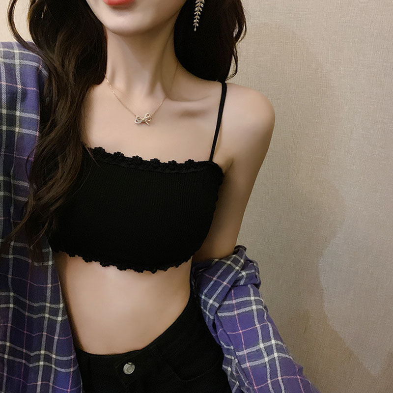 美背少女内衣学生韩版初中生吊带小背心女内穿裹胸性感防走光抹胸