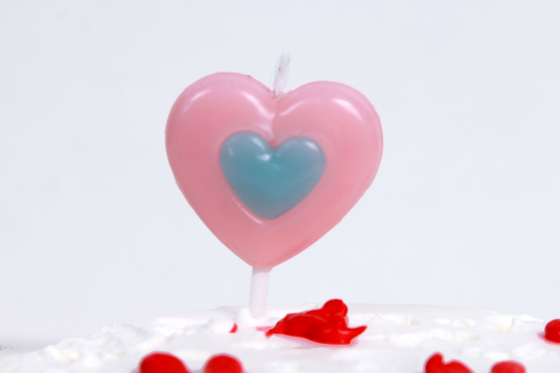 网红ins生日蜡烛双心爱心表白创意情人节浪漫求婚派对环保蜡烛